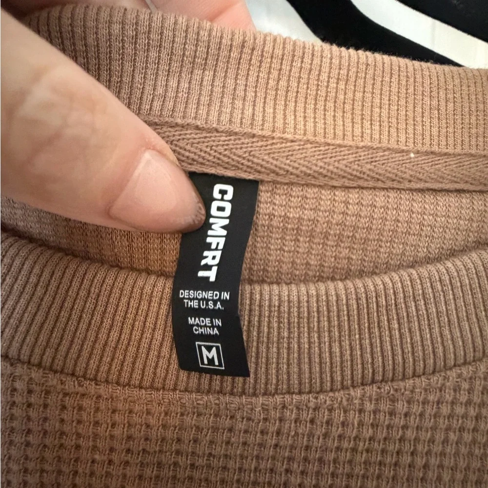 Comfrt Tan Waffle Knit Set - Picture 4 of 4